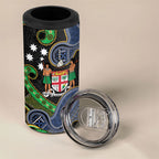 South Sea Islanders And Fiji 4 in 1 Can Cooler Tumbler Fijian Coat Of Arms And Southern Cross