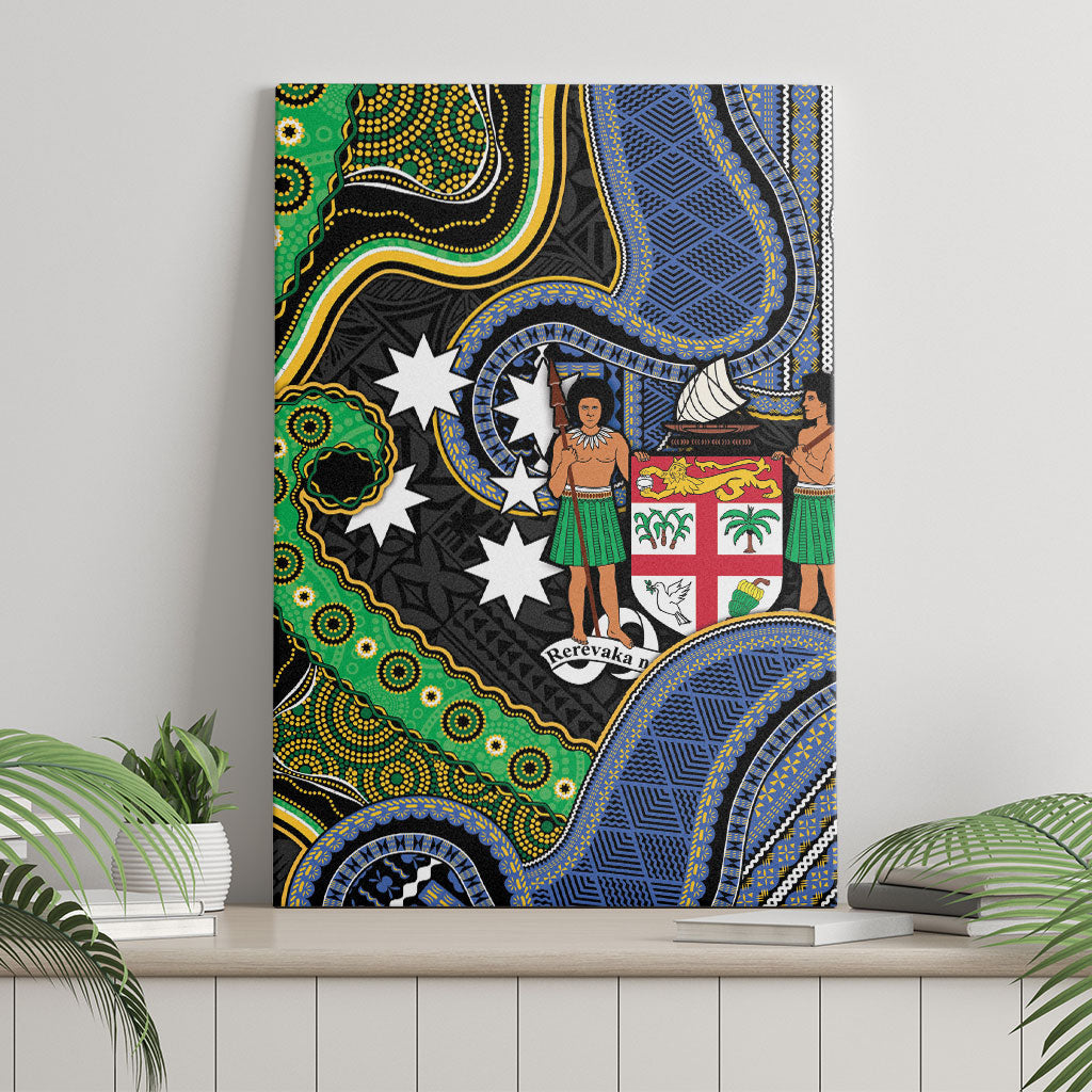 South Sea Islanders And Fiji Canvas Wall Art Fijian Coat Of Arms And Southern Cross