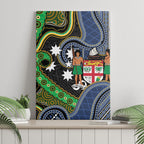 South Sea Islanders And Fiji Canvas Wall Art Fijian Coat Of Arms And Southern Cross