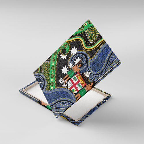 South Sea Islanders And Fiji Canvas Wall Art Fijian Coat Of Arms And Southern Cross