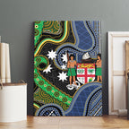 South Sea Islanders And Fiji Canvas Wall Art Fijian Coat Of Arms And Southern Cross