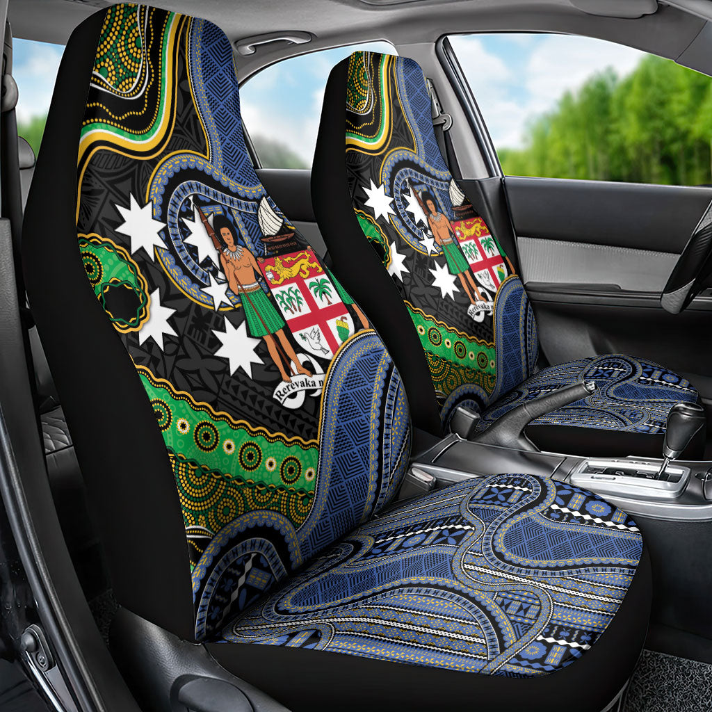 South Sea Islanders And Fiji Car Seat Cover Fijian Coat Of Arms And Southern Cross