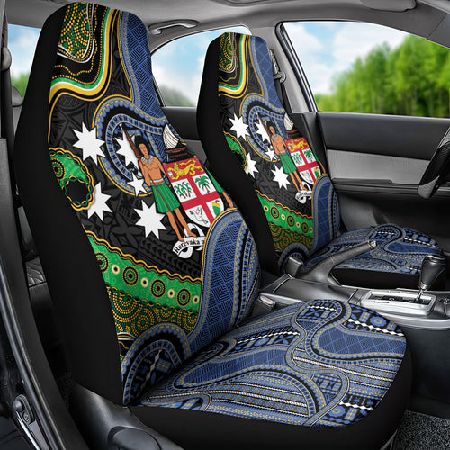 South Sea Islanders And Fiji Car Seat Cover Fijian Coat Of Arms And Southern Cross