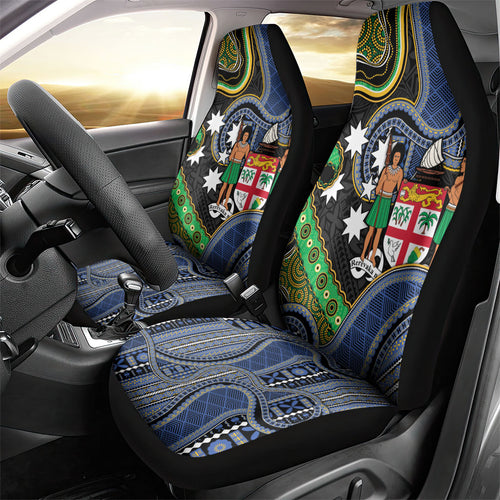 South Sea Islanders And Fiji Car Seat Cover Fijian Coat Of Arms And Southern Cross