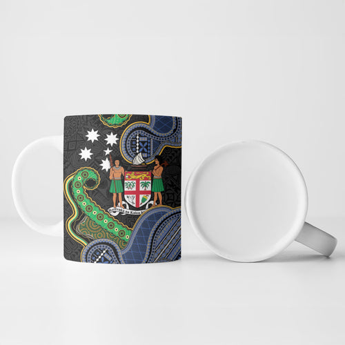 South Sea Islanders And Fiji Ceramic Mug Fijian Coat Of Arms And Southern Cross