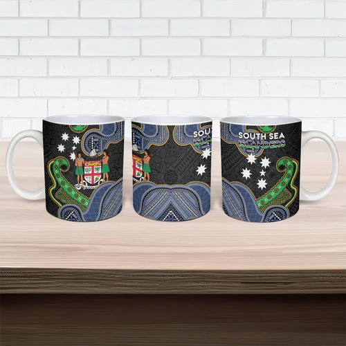 South Sea Islanders And Fiji Ceramic Mug Fijian Coat Of Arms And Southern Cross