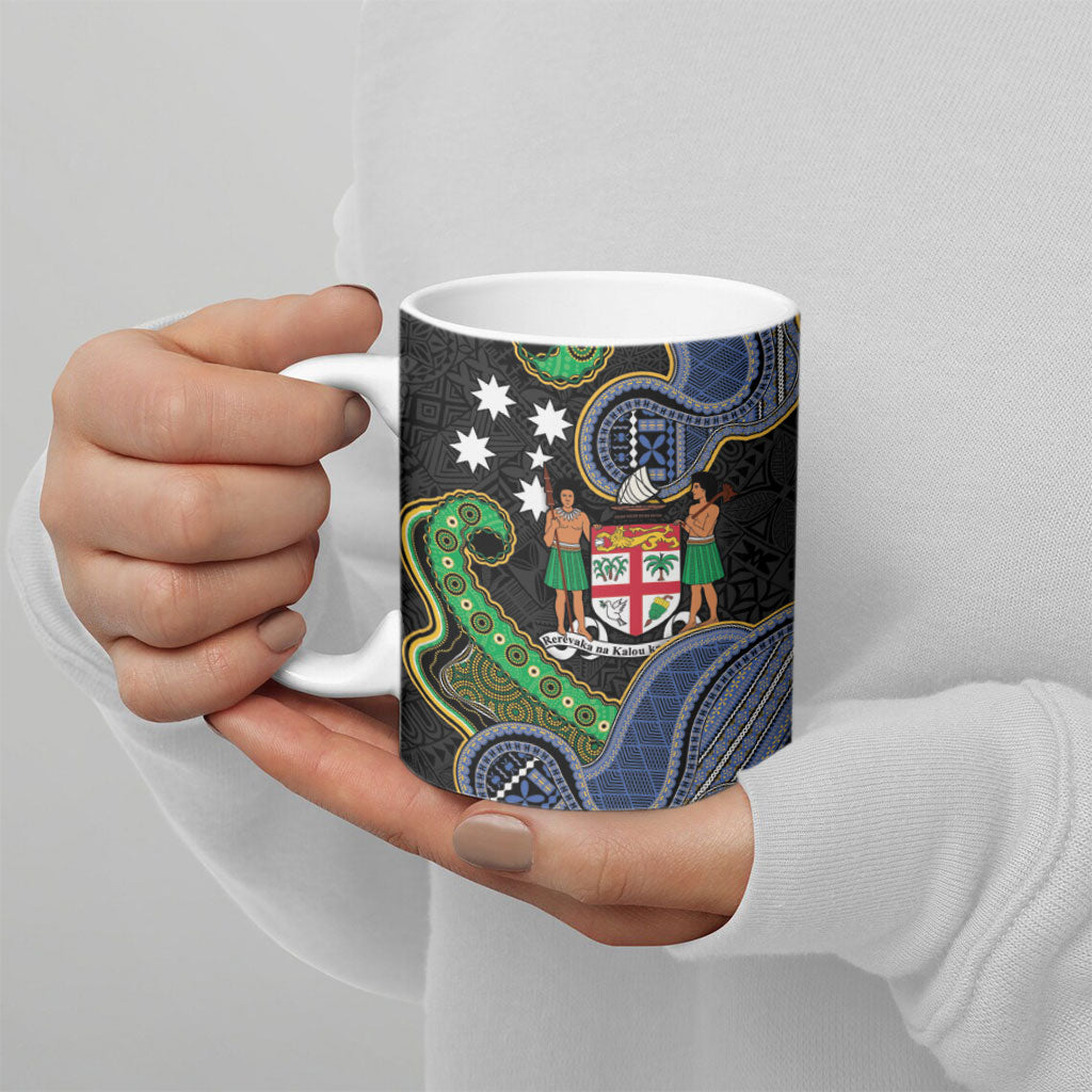 South Sea Islanders And Fiji Ceramic Mug Fijian Coat Of Arms And Southern Cross