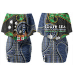 South Sea Islanders And Fiji Couples Matching Off Shoulder Short Dress and Hawaiian Shirt Fijian Coat Of Arms And Southern Cross