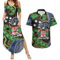 South Sea Islanders And Fiji Couples Matching Summer Maxi Dress and Hawaiian Shirt Fijian Coat Of Arms And Southern Cross