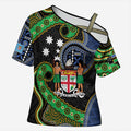 South Sea Islanders And Fiji Cross Shoulder Shirt Fijian Coat Of Arms And Southern Cross