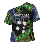 South Sea Islanders And Fiji Cross Shoulder Shirt Fijian Coat Of Arms And Southern Cross