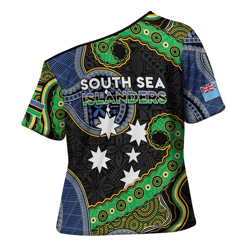 South Sea Islanders And Fiji Cross Shoulder Shirt Fijian Coat Of Arms And Southern Cross