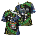 South Sea Islanders And Fiji Cross Shoulder Shirt Fijian Coat Of Arms And Southern Cross