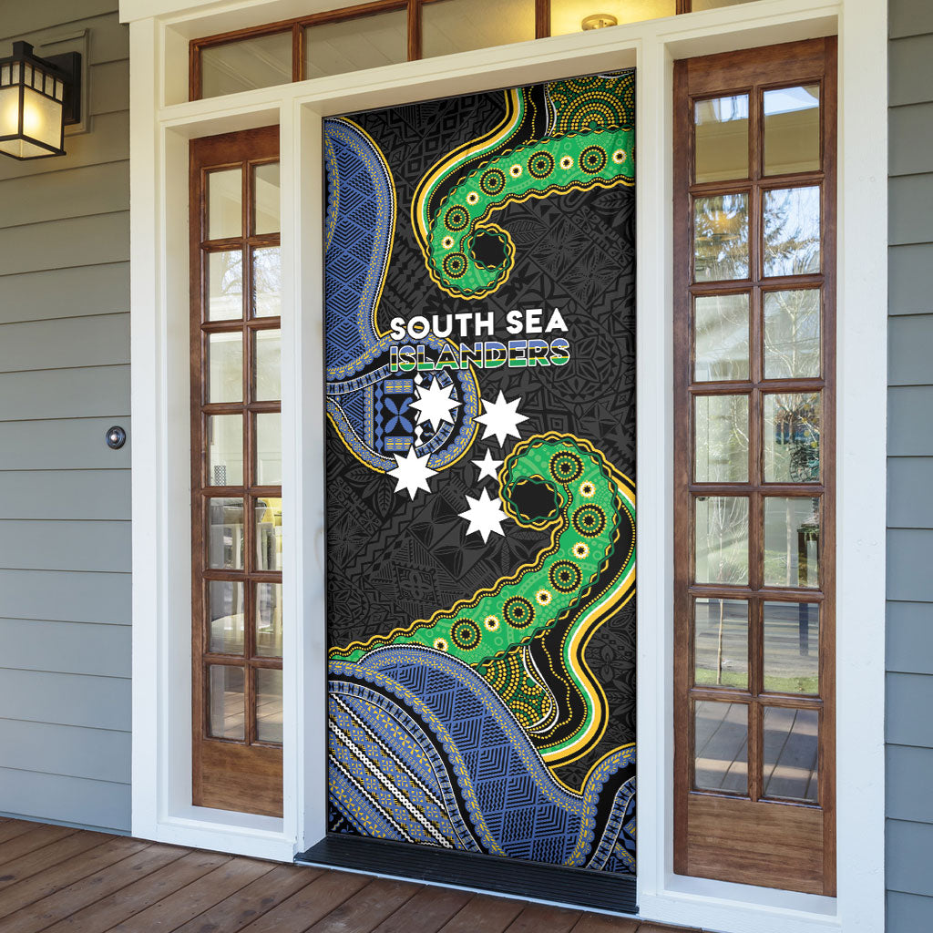 South Sea Islanders And Fiji Door Cover Fijian Coat Of Arms And Southern Cross