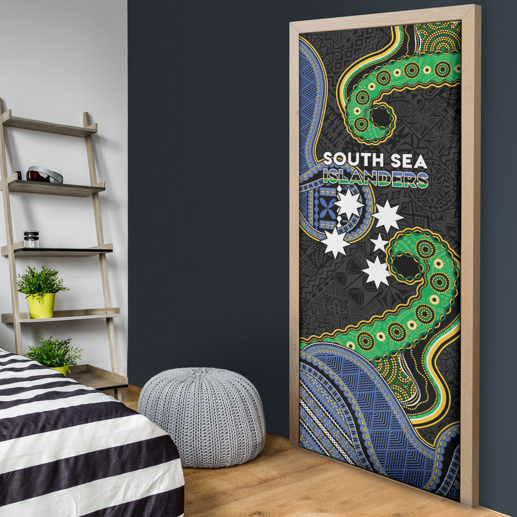 South Sea Islanders And Fiji Door Cover Fijian Coat Of Arms And Southern Cross