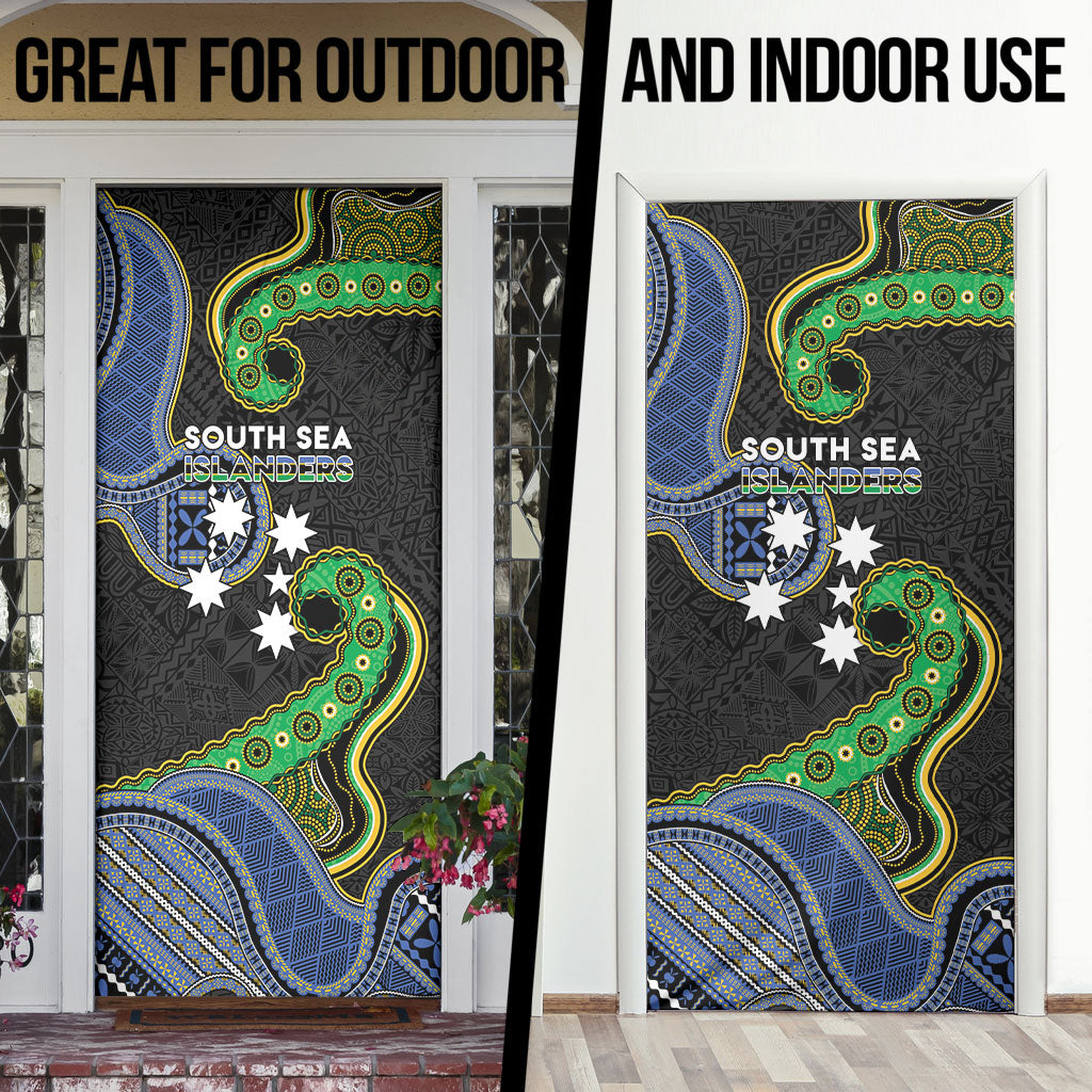 South Sea Islanders And Fiji Door Cover Fijian Coat Of Arms And Southern Cross