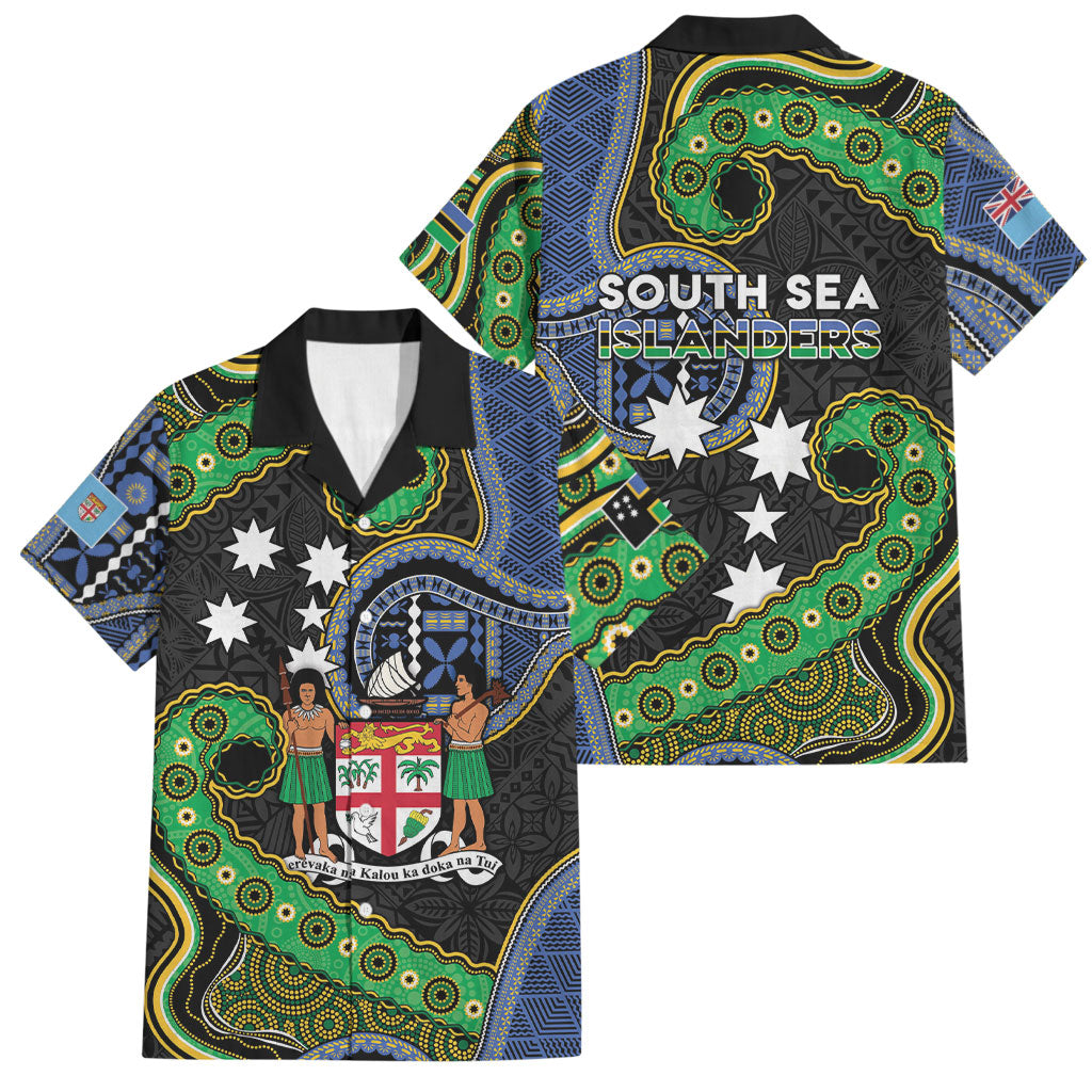 South Sea Islanders And Fiji Family Matching Mermaid Dress and Hawaiian Shirt Fijian Coat Of Arms And Southern Cross