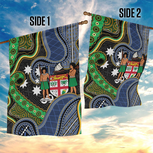 South Sea Islanders And Fiji Garden Flag Fijian Coat Of Arms And Southern Cross