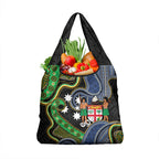 South Sea Islanders And Fiji Grocery Bag Fijian Coat Of Arms And Southern Cross
