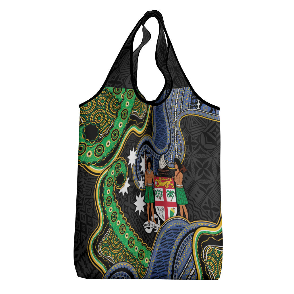 South Sea Islanders And Fiji Grocery Bag Fijian Coat Of Arms And Southern Cross