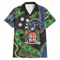 South Sea Islanders And Fiji Hawaiian Shirt Fijian Coat Of Arms And Southern Cross