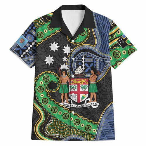 South Sea Islanders And Fiji Hawaiian Shirt Fijian Coat Of Arms And Southern Cross