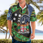 South Sea Islanders And Fiji Hawaiian Shirt Fijian Coat Of Arms And Southern Cross