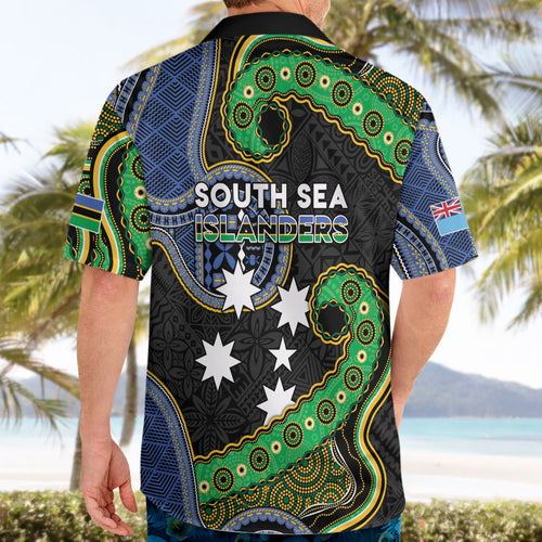 South Sea Islanders And Fiji Hawaiian Shirt Fijian Coat Of Arms And Southern Cross