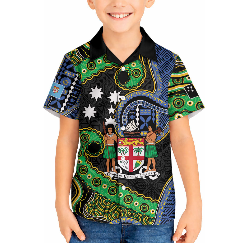 South Sea Islanders And Fiji Hawaiian Shirt Fijian Coat Of Arms And Southern Cross