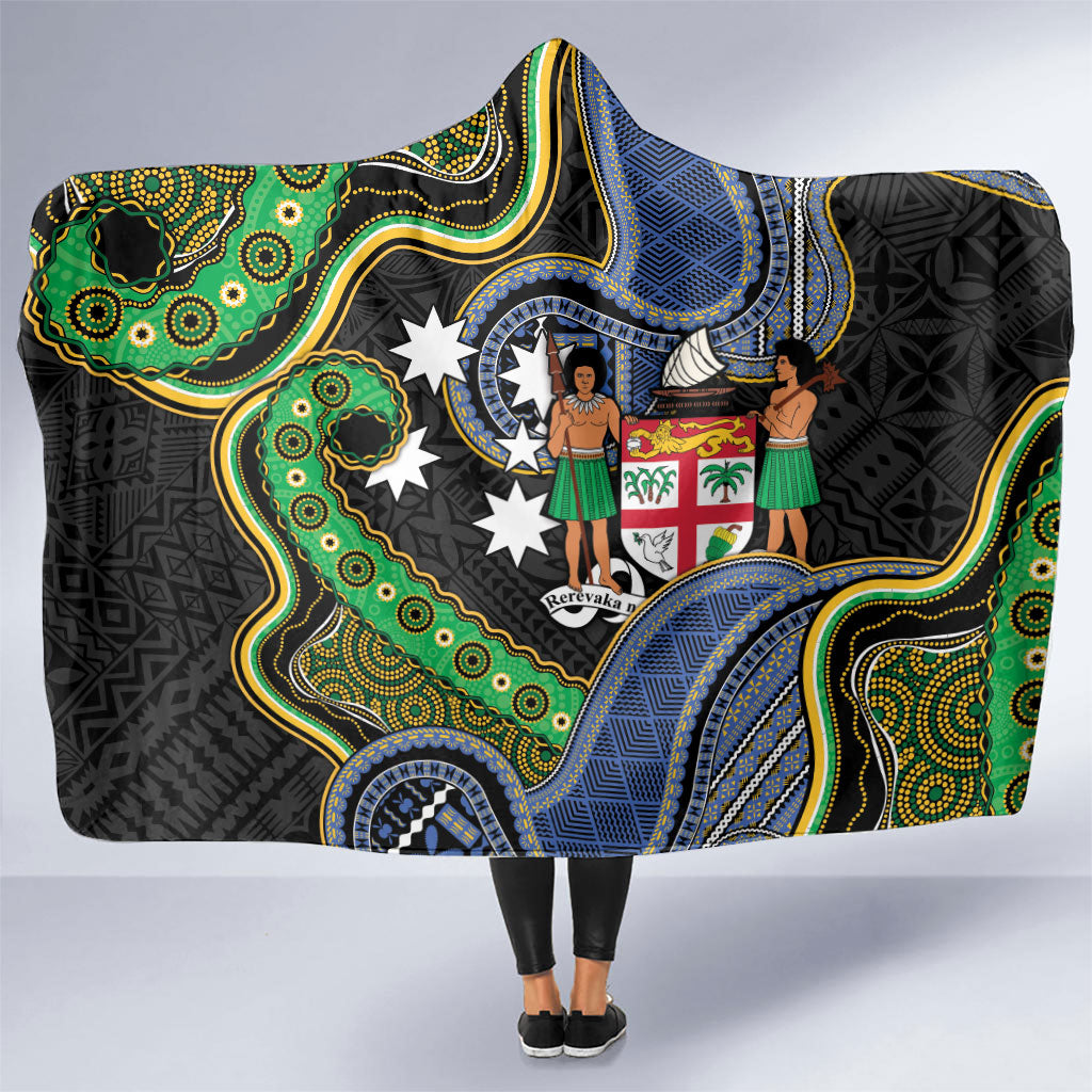 South Sea Islanders And Fiji Hooded Blanket Fijian Coat Of Arms And Southern Cross