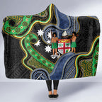South Sea Islanders And Fiji Hooded Blanket Fijian Coat Of Arms And Southern Cross