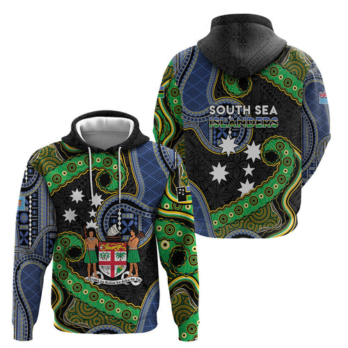 South Sea Islanders And Fiji Hoodie Fijian Coat Of Arms And Southern Cross