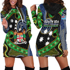 South Sea Islanders And Fiji Hoodie Dress Fijian Coat Of Arms And Southern Cross
