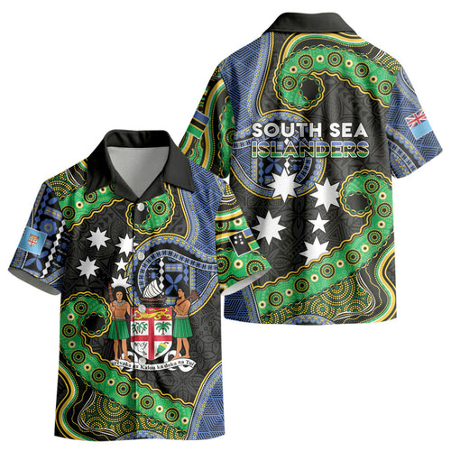 South Sea Islanders And Fiji Kid Hawaiian Shirt Fijian Coat Of Arms And Southern Cross