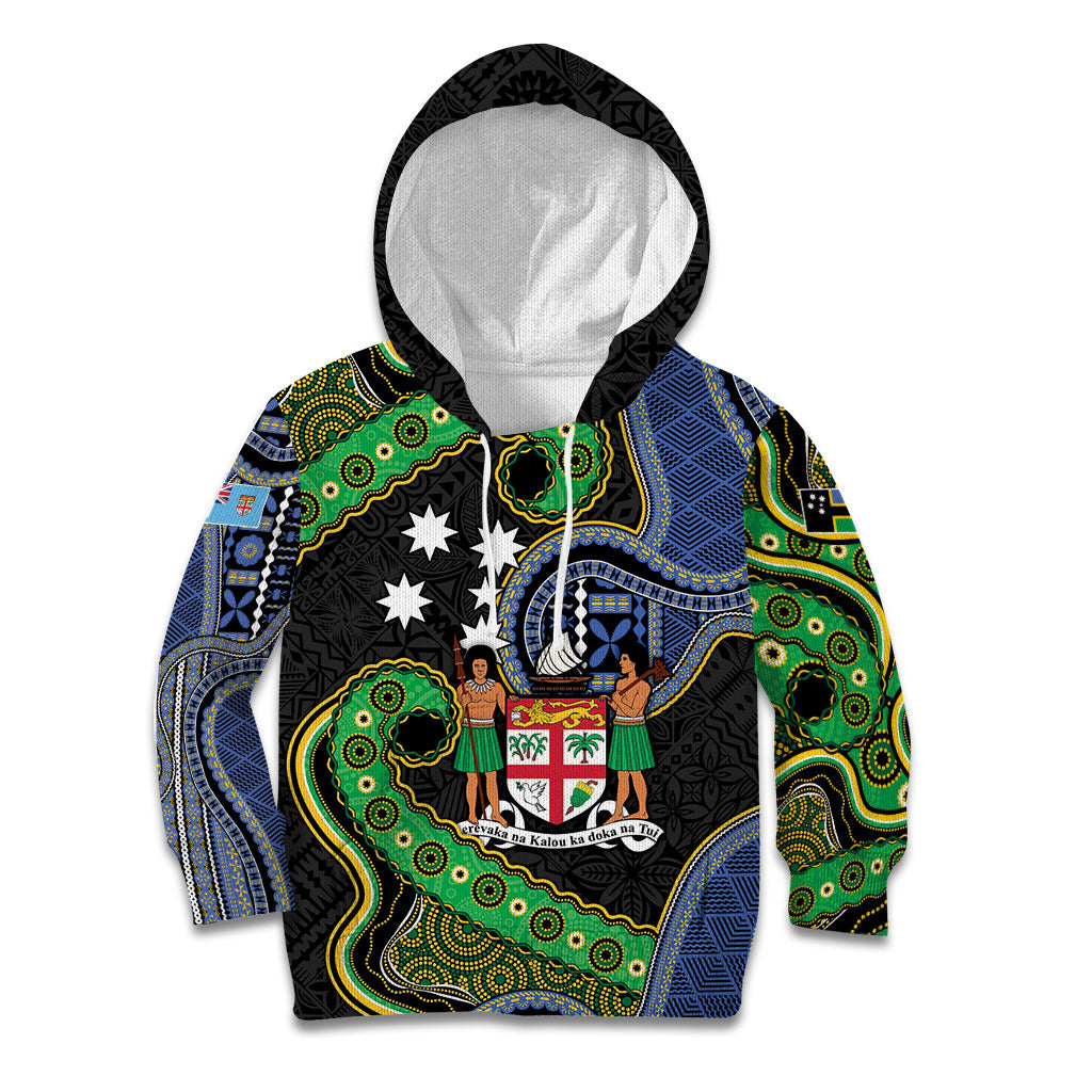 South Sea Islanders And Fiji Kid Hoodie Fijian Coat Of Arms And Southern Cross