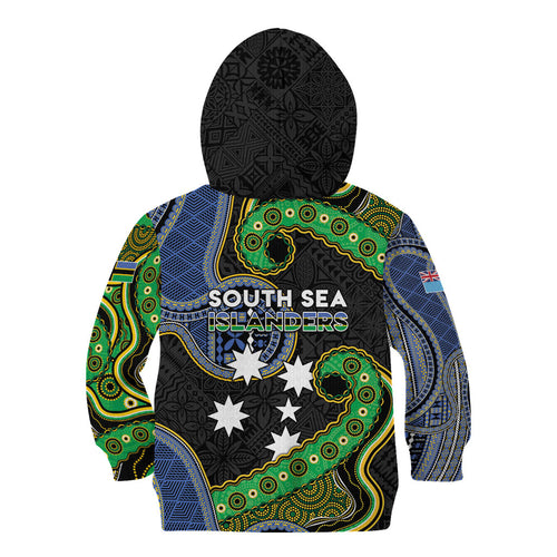 South Sea Islanders And Fiji Kid Hoodie Fijian Coat Of Arms And Southern Cross