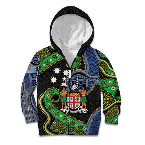 South Sea Islanders And Fiji Kid Hoodie Fijian Coat Of Arms And Southern Cross