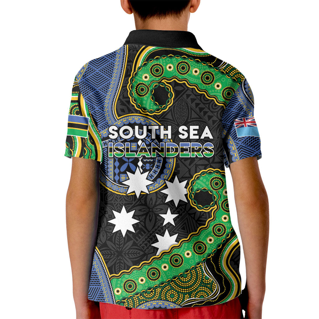 South Sea Islanders And Fiji Kid Polo Shirt Fijian Coat Of Arms And Southern Cross