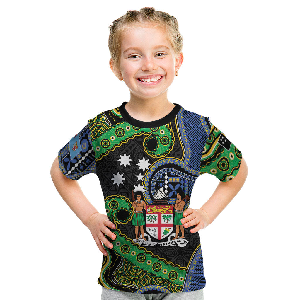 South Sea Islanders And Fiji Kid T Shirt Fijian Coat Of Arms And Southern Cross