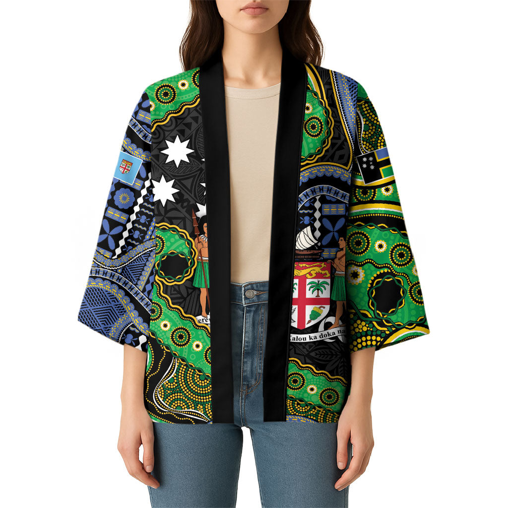 South Sea Islanders And Fiji Kimono Fijian Coat Of Arms And Southern Cross