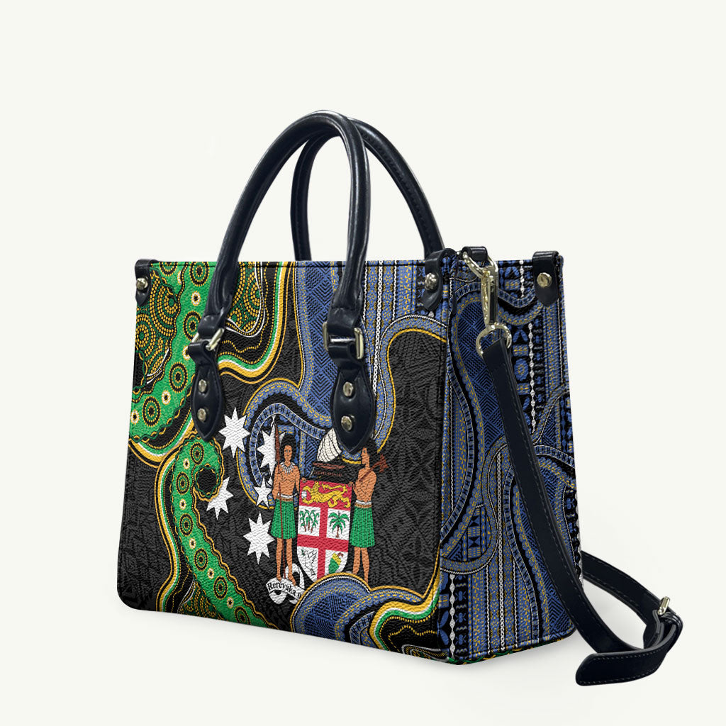 South Sea Islanders And Fiji Leather Bag Fijian Coat Of Arms And Southern Cross