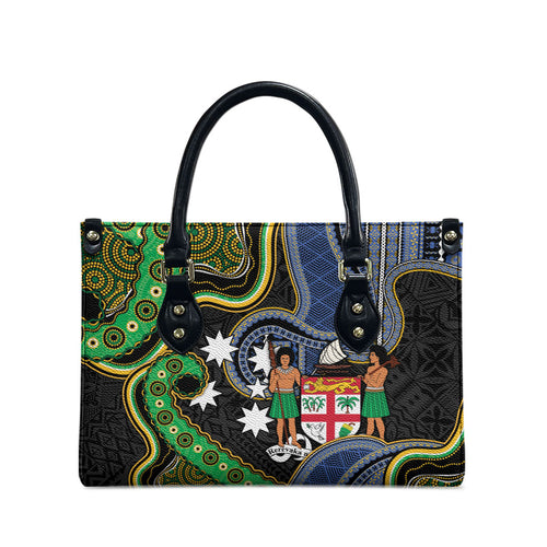 South Sea Islanders And Fiji Leather Bag Fijian Coat Of Arms And Southern Cross