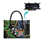South Sea Islanders And Fiji Leather Bag Fijian Coat Of Arms And Southern Cross
