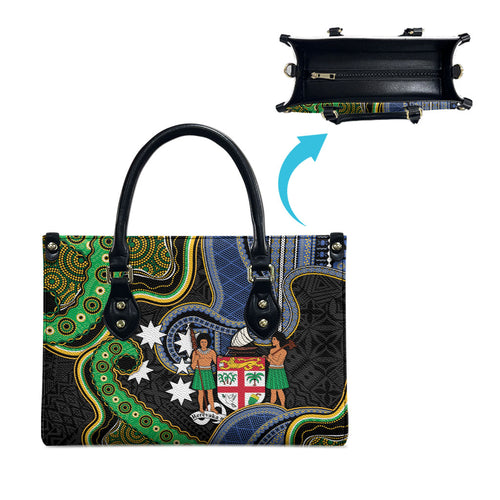 South Sea Islanders And Fiji Leather Bag Fijian Coat Of Arms And Southern Cross