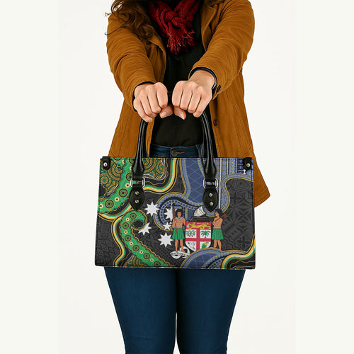 South Sea Islanders And Fiji Leather Bag Fijian Coat Of Arms And Southern Cross
