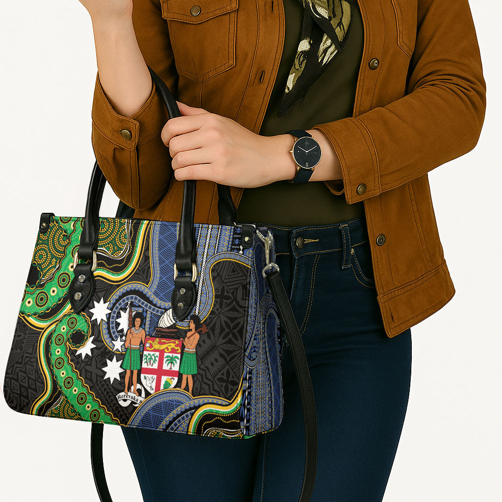 South Sea Islanders And Fiji Leather Bag Fijian Coat Of Arms And Southern Cross