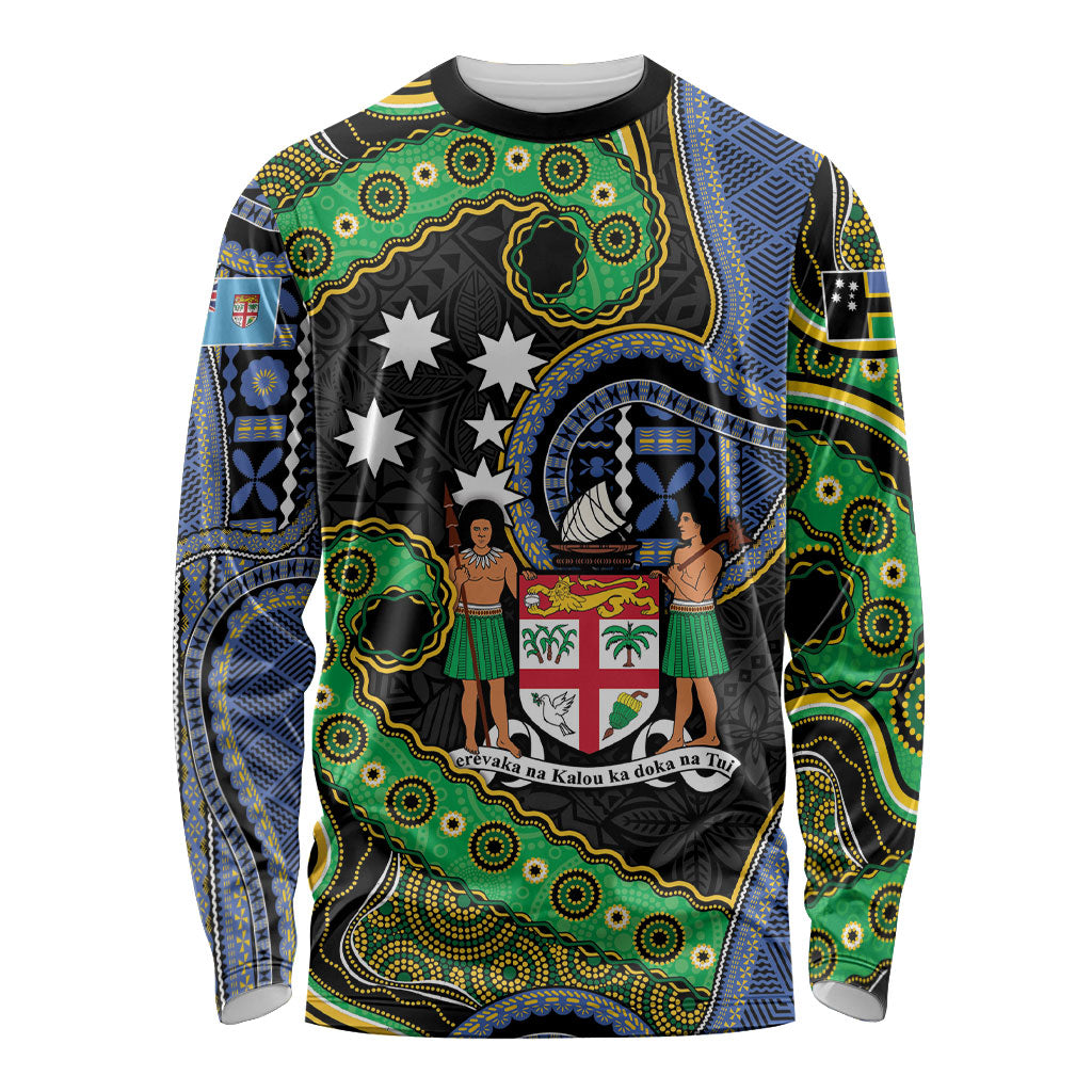 South Sea Islanders And Fiji Long Sleeve Shirt Fijian Coat Of Arms And Southern Cross