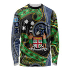 South Sea Islanders And Fiji Long Sleeve Shirt Fijian Coat Of Arms And Southern Cross
