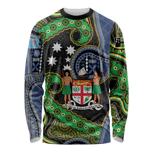South Sea Islanders And Fiji Long Sleeve Shirt Fijian Coat Of Arms And Southern Cross