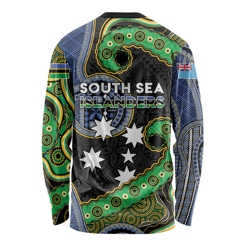 South Sea Islanders And Fiji Long Sleeve Shirt Fijian Coat Of Arms And Southern Cross